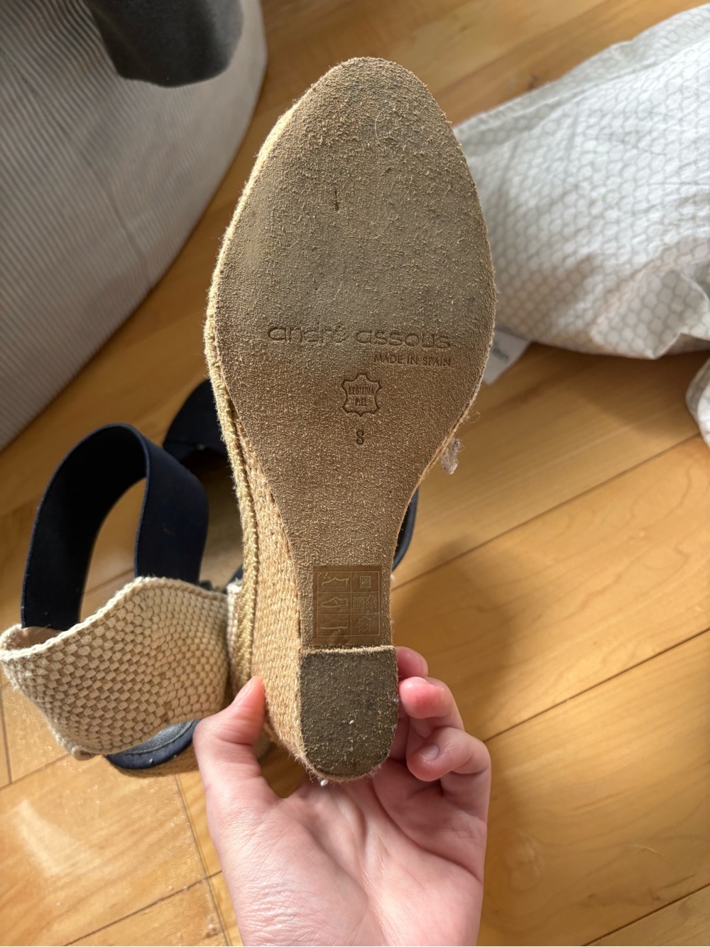 André Assous Anouka Espadrille Wedge Sandal in Navy Women’s Size 8 - Picture 9 of 9